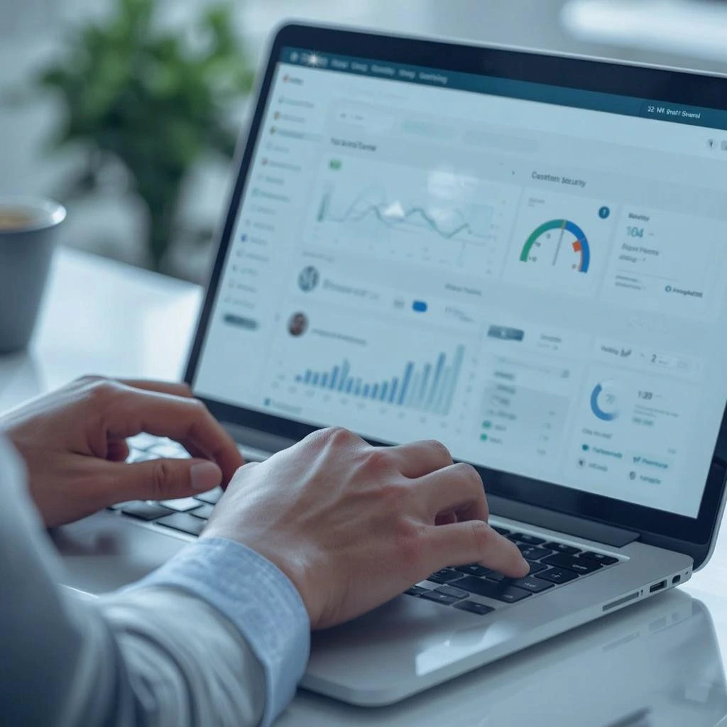 analytics dashboard laptop data visualization