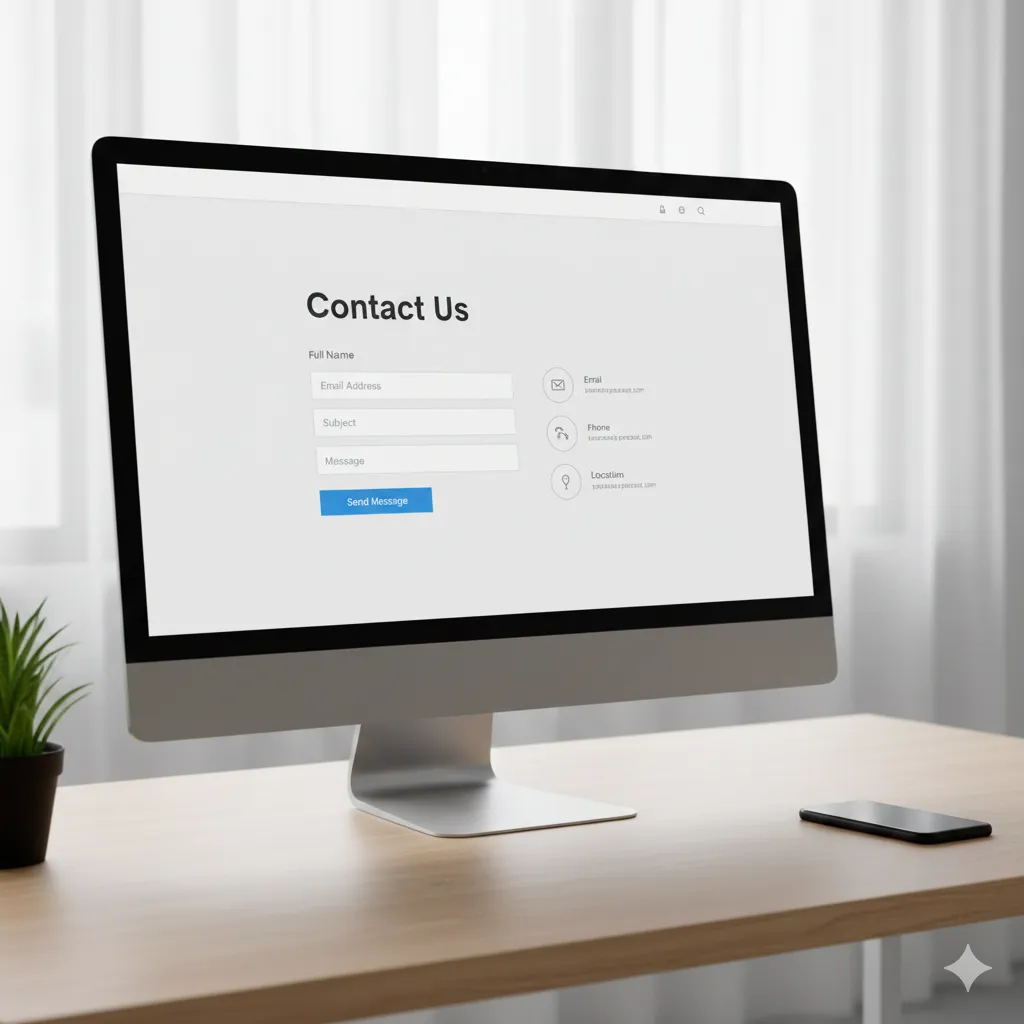 contact form desktop interface email phone fields