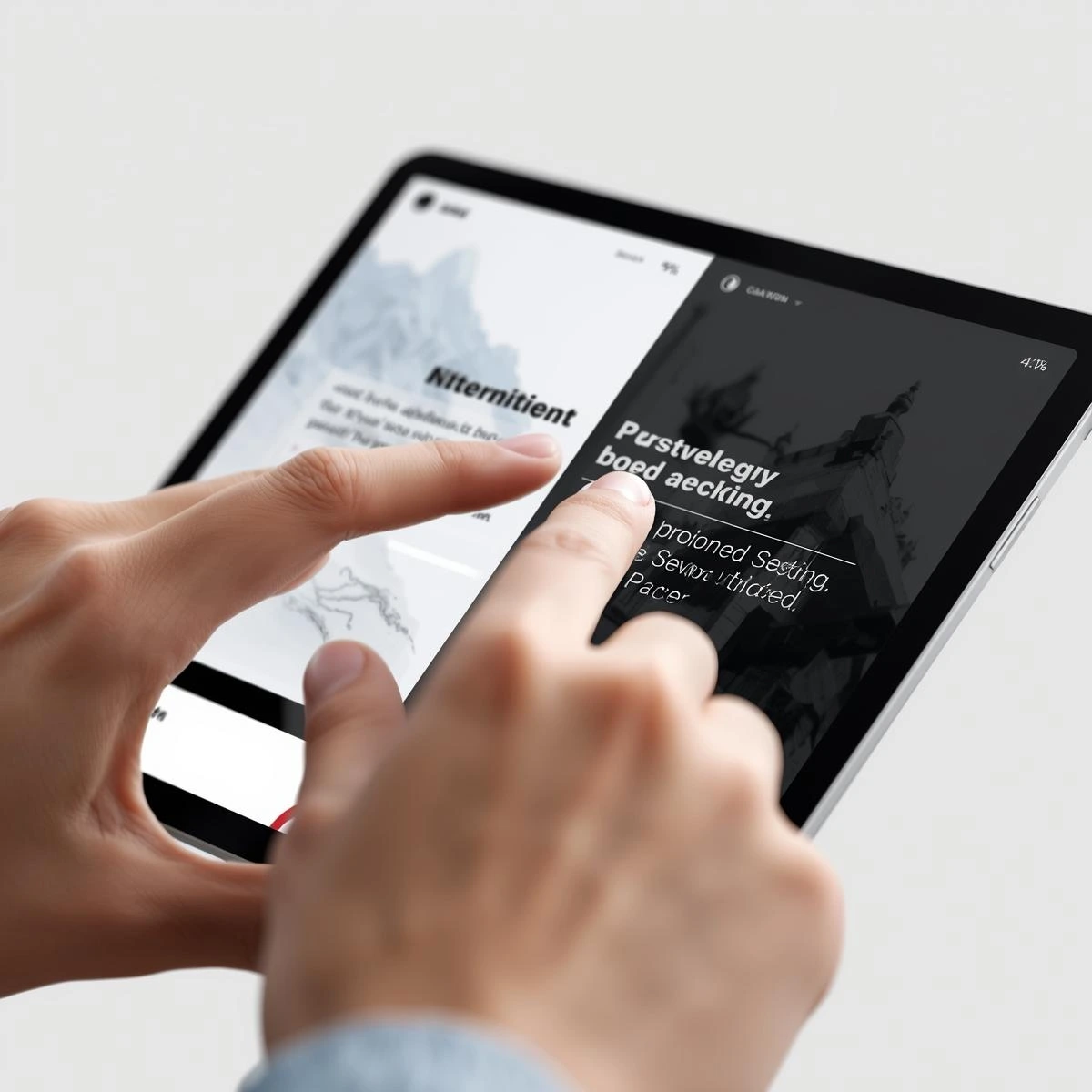tablet web design interface browsing