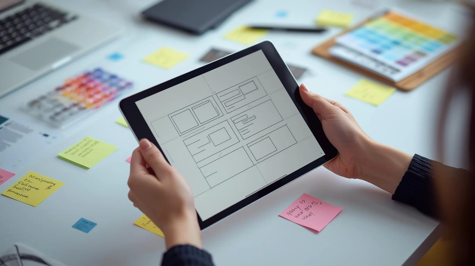 tablet wireframe sketch UX planning