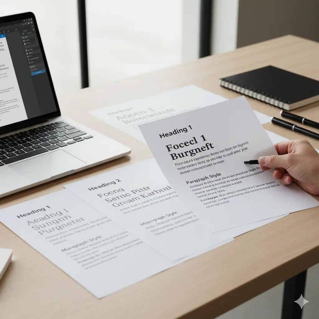 typography style guide design workspace