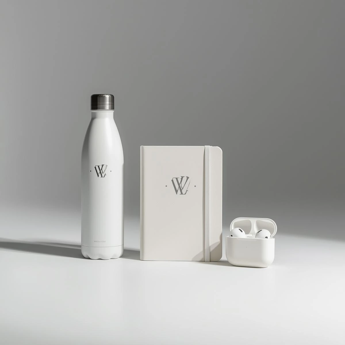 white branded merchandise product mockup