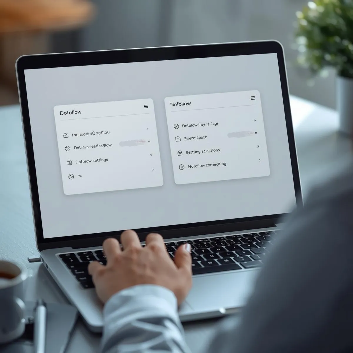 dofollow nofollow link settings laptop